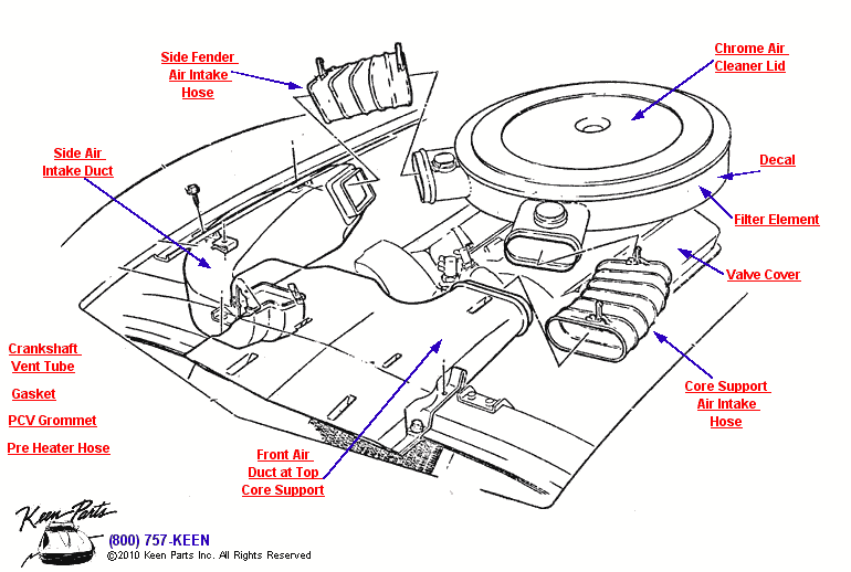 Air Cleaner Diagram for a 1979 Corvette
