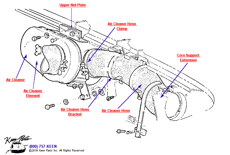 Fuel Injector Air Cleaner Diagram for a 1960 Corvette