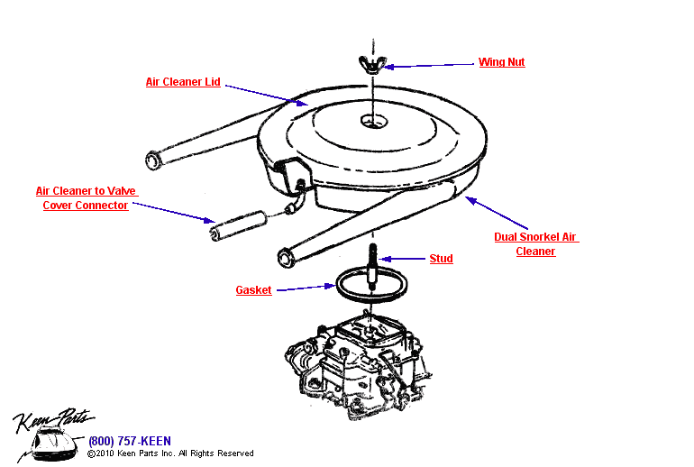 Air Cleaner Diagram for a 1992 Corvette