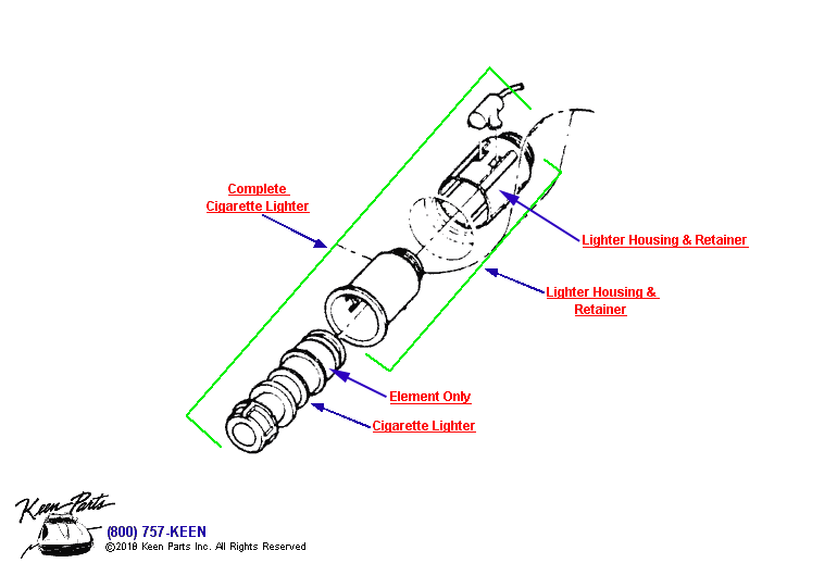 Cigarette Lighter Diagram for a C1 Corvette