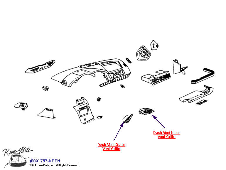 Dash Vents Diagram for a 1987 Corvette