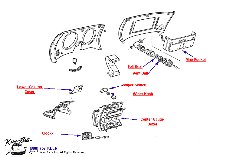 Instrument Panel Diagram for a C3 Corvette