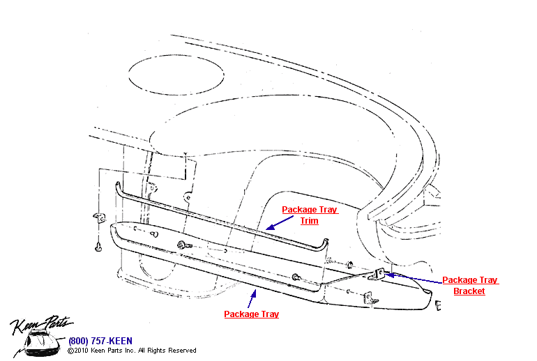 Package Tray Diagram for a 1954 Corvette