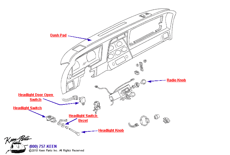 Dash Switches Diagram for a 2022 Corvette