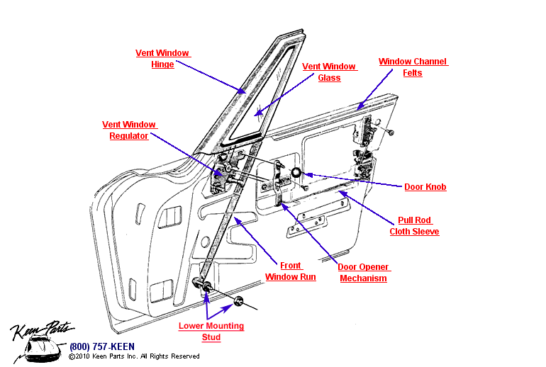 Convertible Door Diagram for a 1989 Corvette