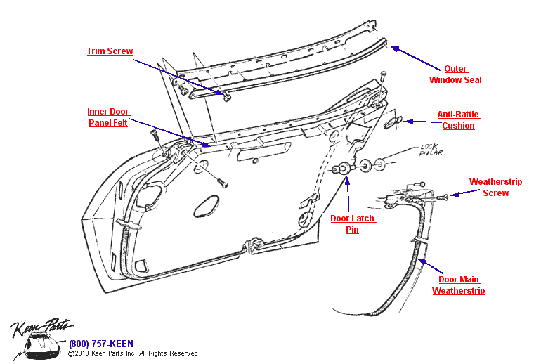 Window Trim Diagram for a 1971 Corvette