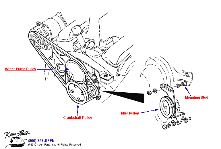 Pulleys - Fuel Injection Diagram for a 1968 Corvette