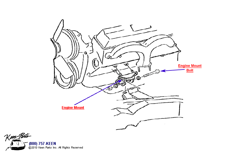 Engine Mount Diagram for a 1965 Corvette