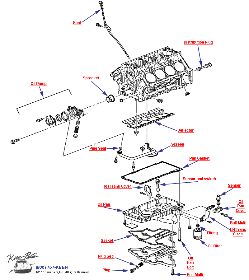 Engine Assembly- Oil Pump, Pan &amp; Related- LS1 &amp; LS Diagram for a 1997 Corvette