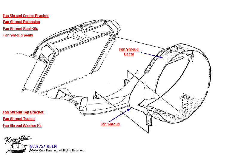 Fan Shrouds with Aluminum Radiator Diagram for a 2005 Corvette