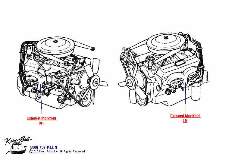 Small Block Exhaust Manifold Diagram for a 1962 Corvette