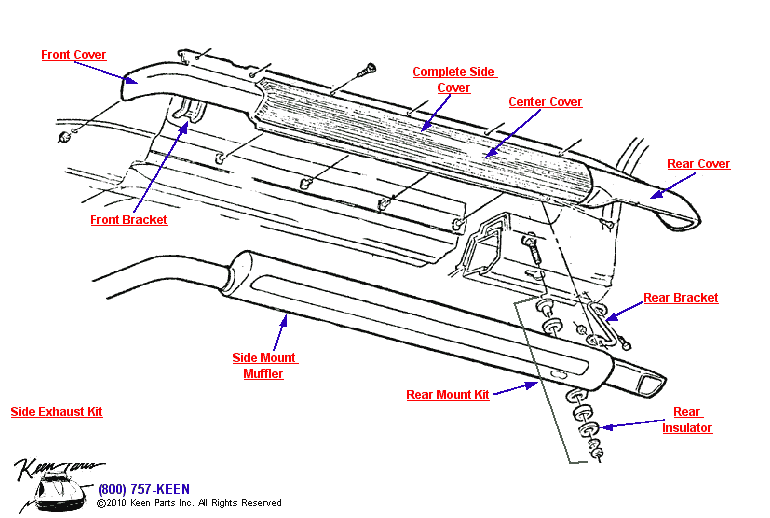 Side Exhaust Diagram for a 1959 Corvette