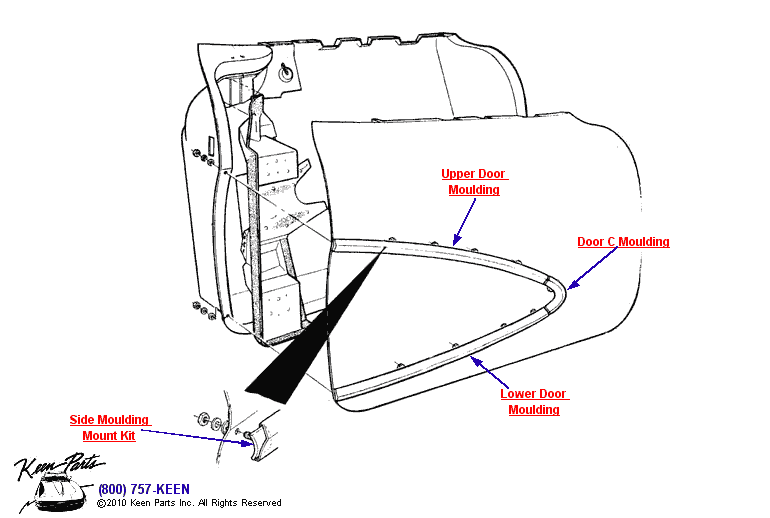 Door Mouldings Diagram for a 1994 Corvette