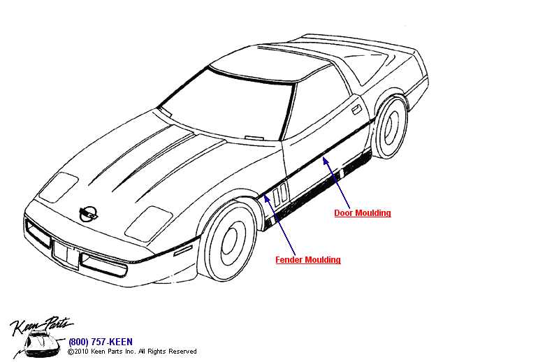 Side Moulding Diagram for a 1986 Corvette