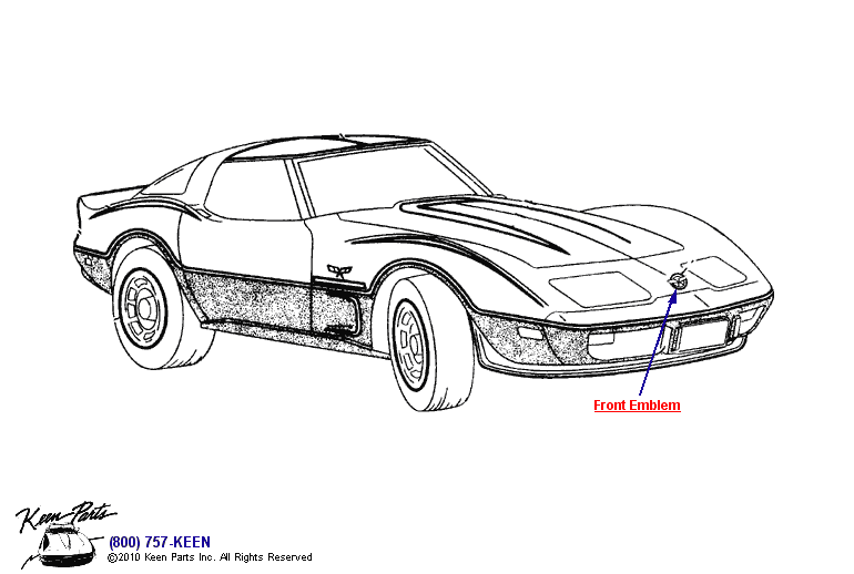 Front Emblem Diagram for a 1978 Corvette