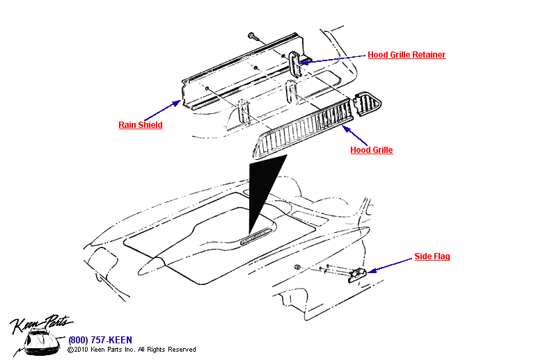 Big Block Trim &amp; Emblems Diagram for a 1997 Corvette