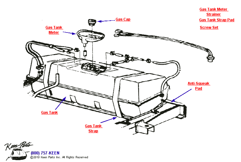 Gas Tank Diagram for a 1953 Corvette