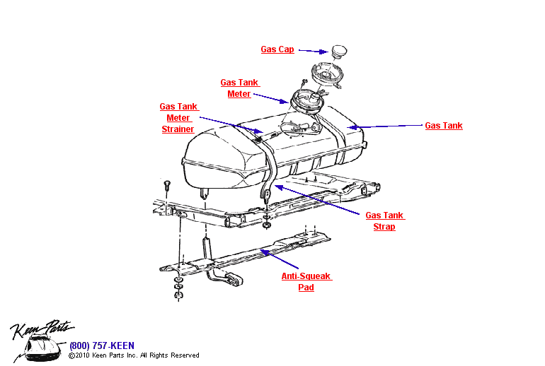 Gas Tank Diagram for a 2015 Corvette