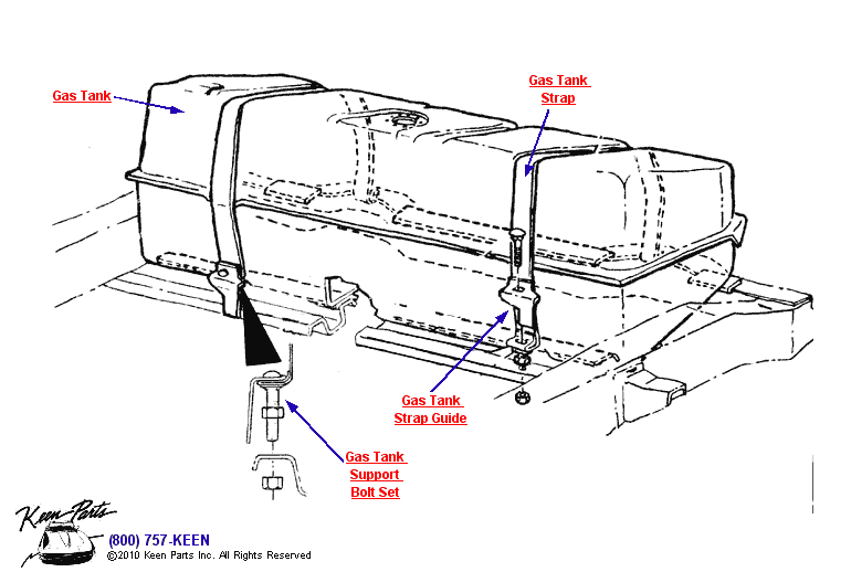 Fuel Tank &amp; Straps Diagram for a C3 Corvette