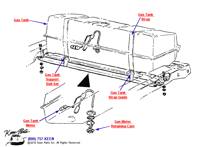 Fuel Tank Diagram for a 2018 Corvette