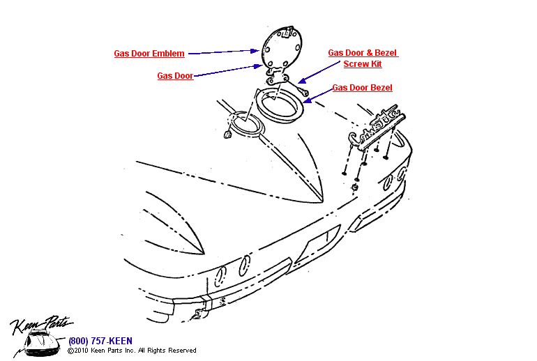 Gas Door Diagram for a 2024 Corvette