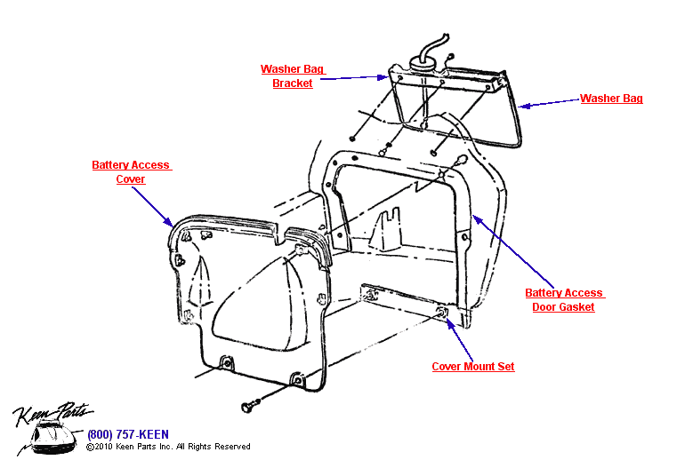 Battery Access Door w/AC Diagram for a 1967 Corvette