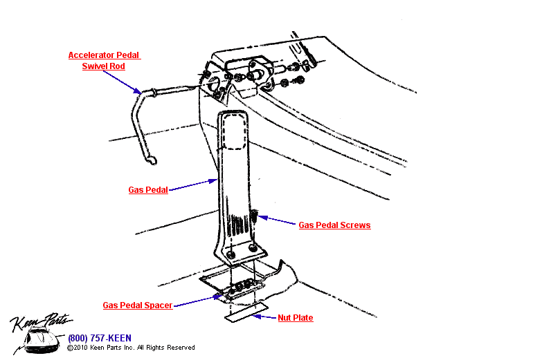 Gas Pedal Diagram for a 1967 Corvette