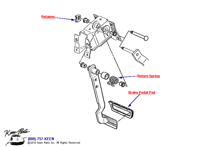 Brake Pedal Diagram for a 1956 Corvette
