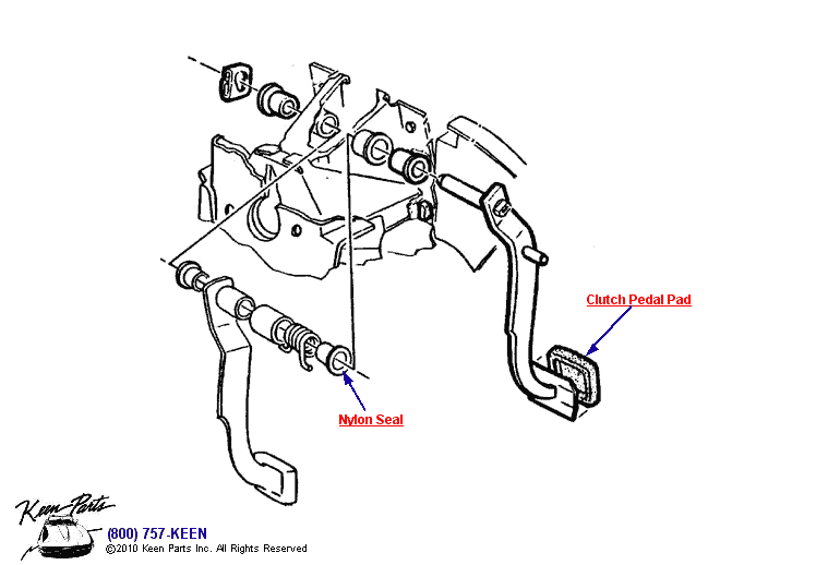 Clutch Pedal Diagram for a 1968 Corvette
