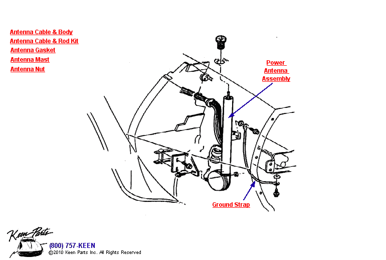 Power Antenna Diagram for a 1968 Corvette