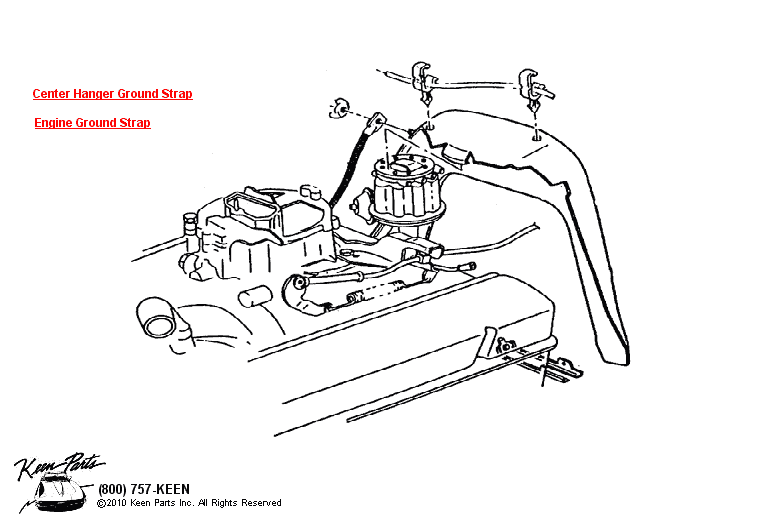 Engine Ground Strap Diagram for a 1974 Corvette