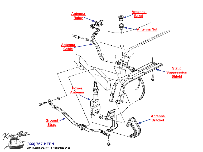 Power Antenna Diagram for a 1990 Corvette