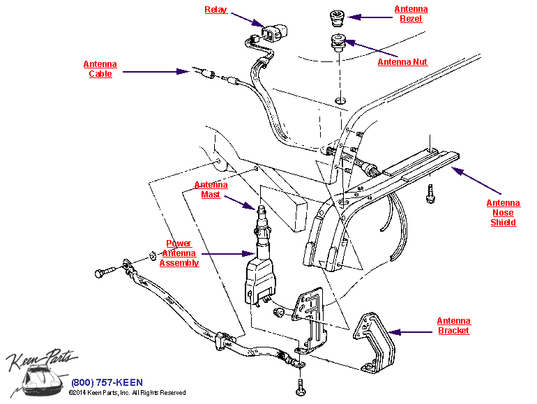 Power Antenna Diagram for a 1993 Corvette