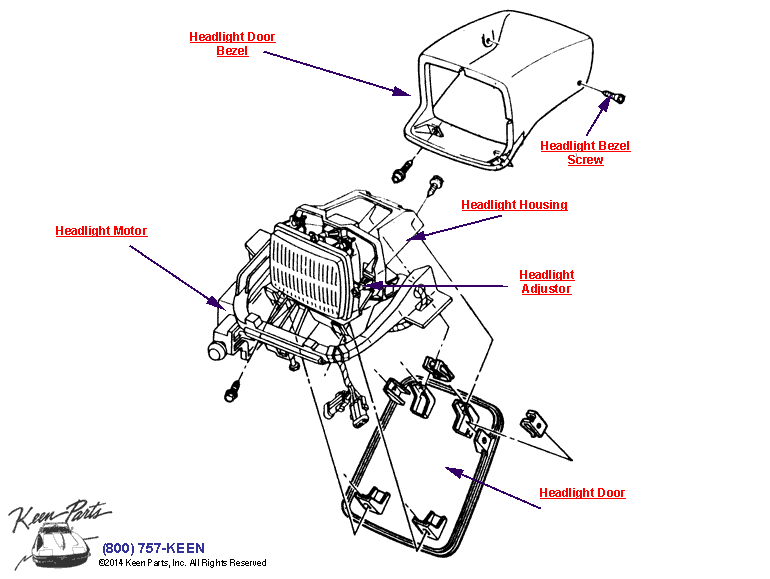 Headlights Diagram for a 1988 Corvette