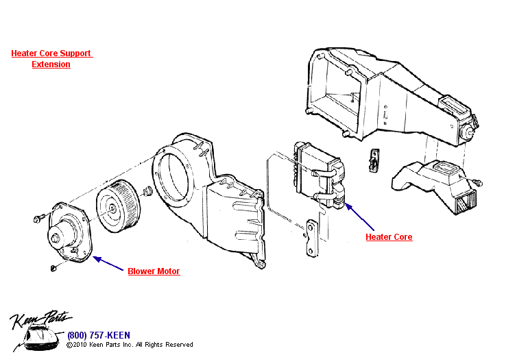 Heater Assembly Diagram for a 1968 Corvette