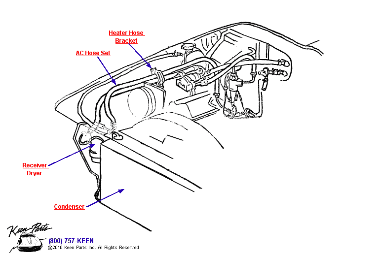 AC Hoses &amp; Condenser Diagram for a 1987 Corvette