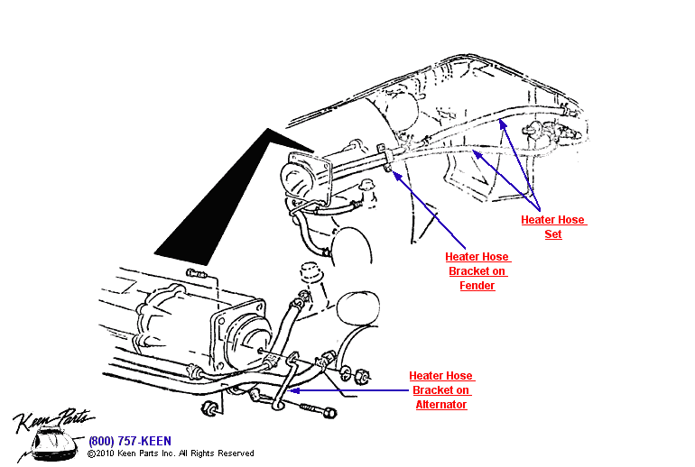 AC Heater Hoses Diagram for a 1964 Corvette