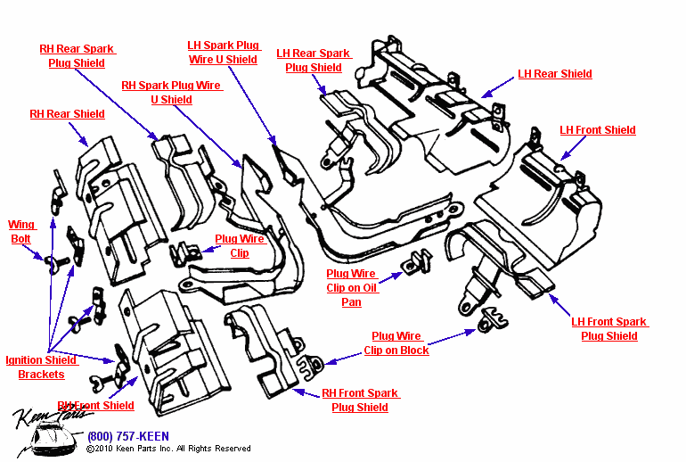 Lower Ignition Shielding Diagram for a 2011 Corvette