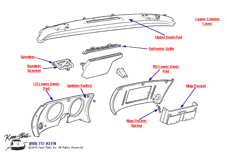 Dash Diagram for a 1969 Corvette