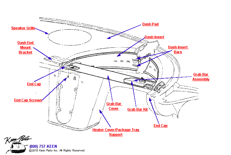 Grab Bar Diagram for a 2017 Corvette