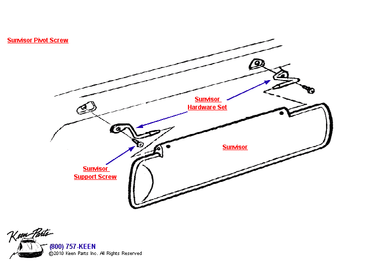 Sunvisor Diagram for a 1975 Corvette