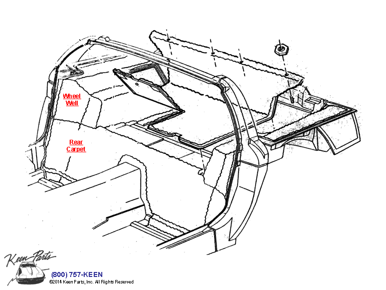 Rear Carpet Diagram for a 1994 Corvette