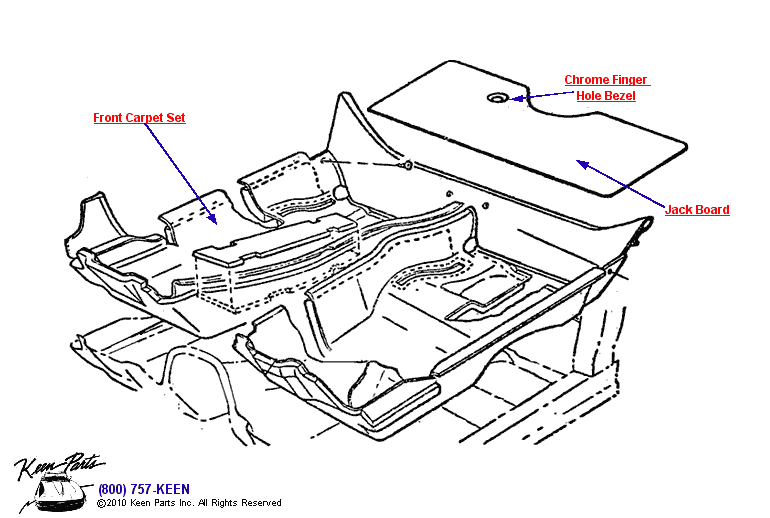 Carpets &amp; Rear Cover Diagram for a 2022 Corvette