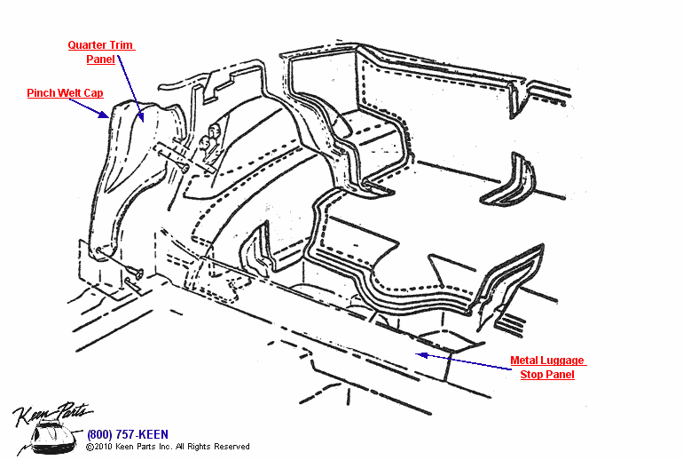 Rear Quarter &amp; Rear Compartment Diagram for a 1963 Corvette