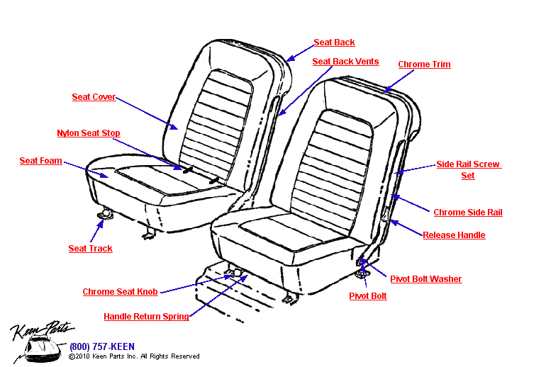 Seat Diagram for a 1968 Corvette