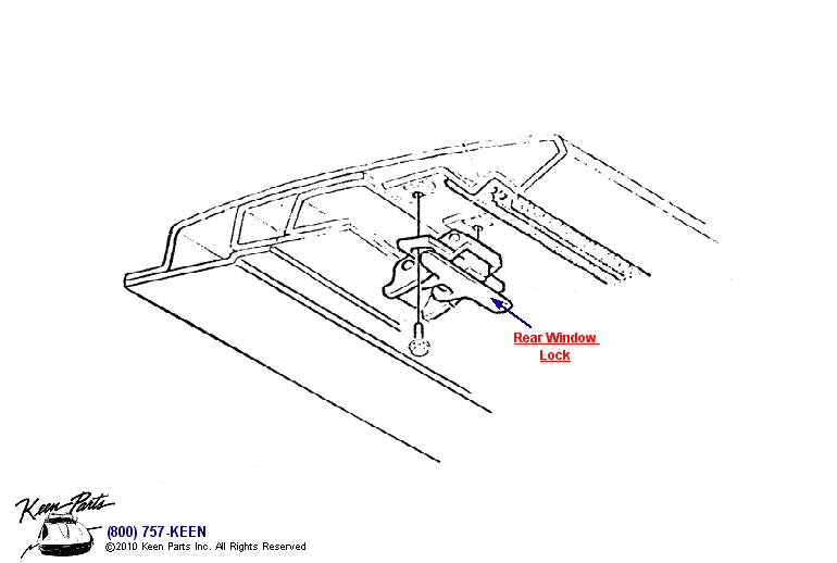 Rear Window Lock Diagram for a 1971 Corvette