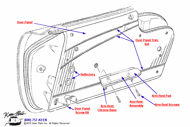 Door Panel Diagram for a 2013 Corvette
