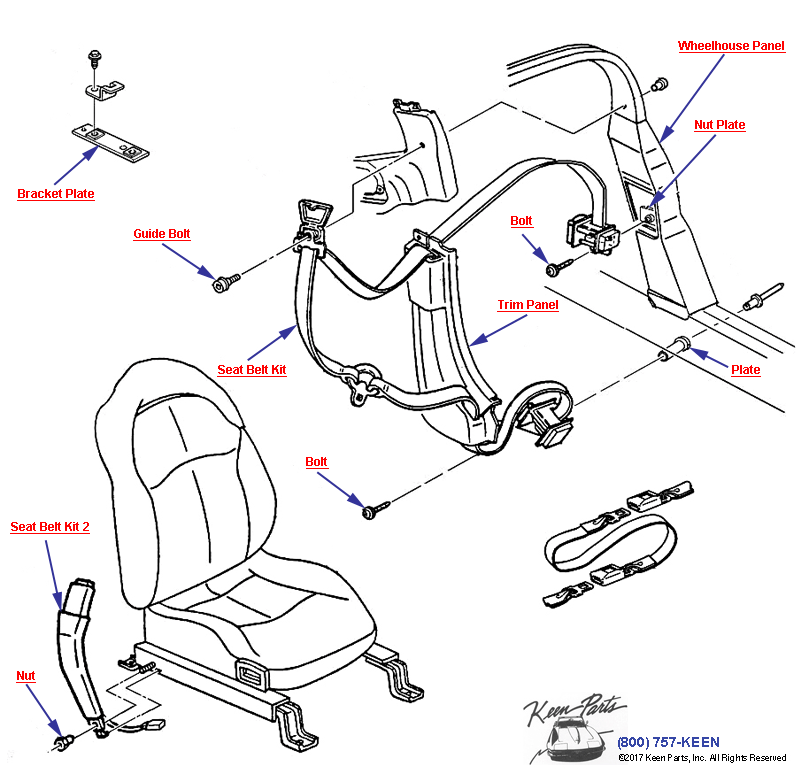 Seat Belts- Canadian Base Equipment Diagram for a C3 Corvette