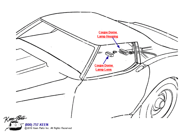Coupe Dome Light Diagram for a 1978 Corvette