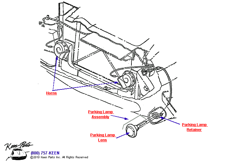 Parking Lamps Diagram for a 1996 Corvette